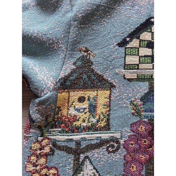 Vintage Sugar Street Weavers Birdhouse Tapestry Knit Cardigan Jacket Women's XL - Picture 9 of 12
